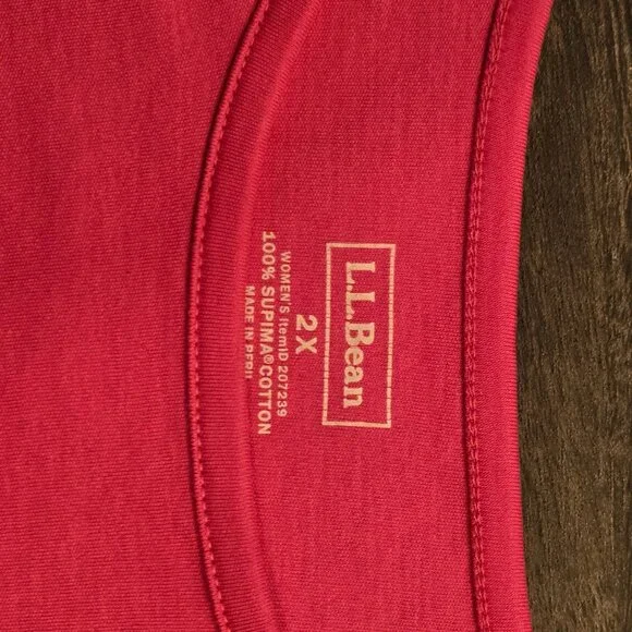 L.L. Bean Women's Raspberry Crew Neck Top Size 2X - Picture 3 of 3